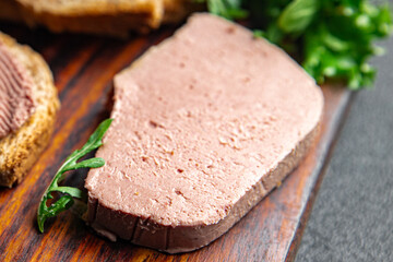 pate with foie gras poultry liver healthy eating cooking appetizer meal food snack on the table copy space