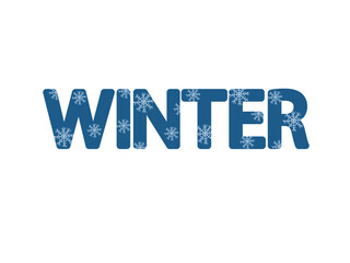 Lettering the word Winter with snowflakes