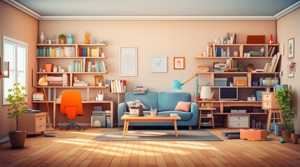 How to organize and declutter your living space for a more organized life? - obrazy, fototapety, plakaty