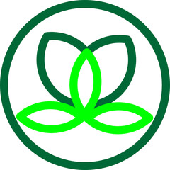 symbol with green leaves