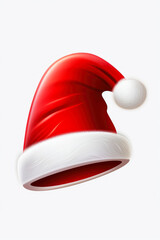 A festive red Santa hat with a fluffy white pom pom. Perfect for Christmas celebrations and holiday-themed events