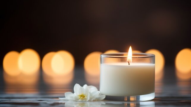 flame of a candle, relaxation and self-reflection concept