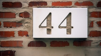 house number,  street address,  property marker 44