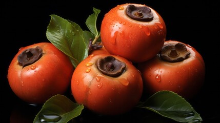 medlar_fruits_photorealism_style_on_black_background