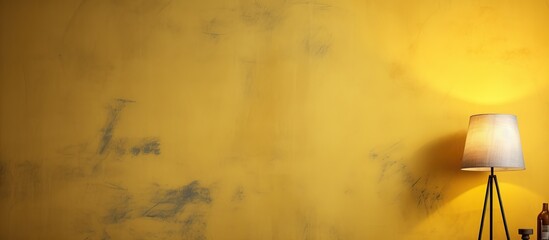 Fototapeta na wymiar Canvas wall lamp with yellow shade