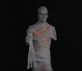 bloody mummy on a black background