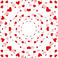 Red heart pattern illustration on white background cute love wallpaper frame 