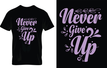 Free vector inspirational lettering background with ornaments, nevcer give up