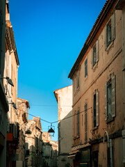Street view of old village Arles in France