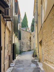 Street view of old village Arles in France