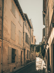 Street view of old village Arles in France