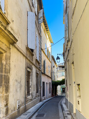 Fototapeta na wymiar Street view of old village Arles in France