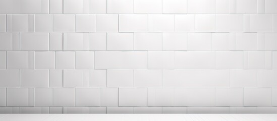 Fototapeta premium ed illustration of a wall with white tile pattern background