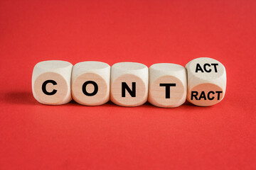 From contact to contract symbol. Turned a wooden cube and changed the word contact to contract....
