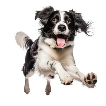 border collie puppy transparent background PNG isolated