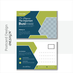 Creative business postcard template. amazing and modern postcard design, stylish corporate postcard design layout vector.