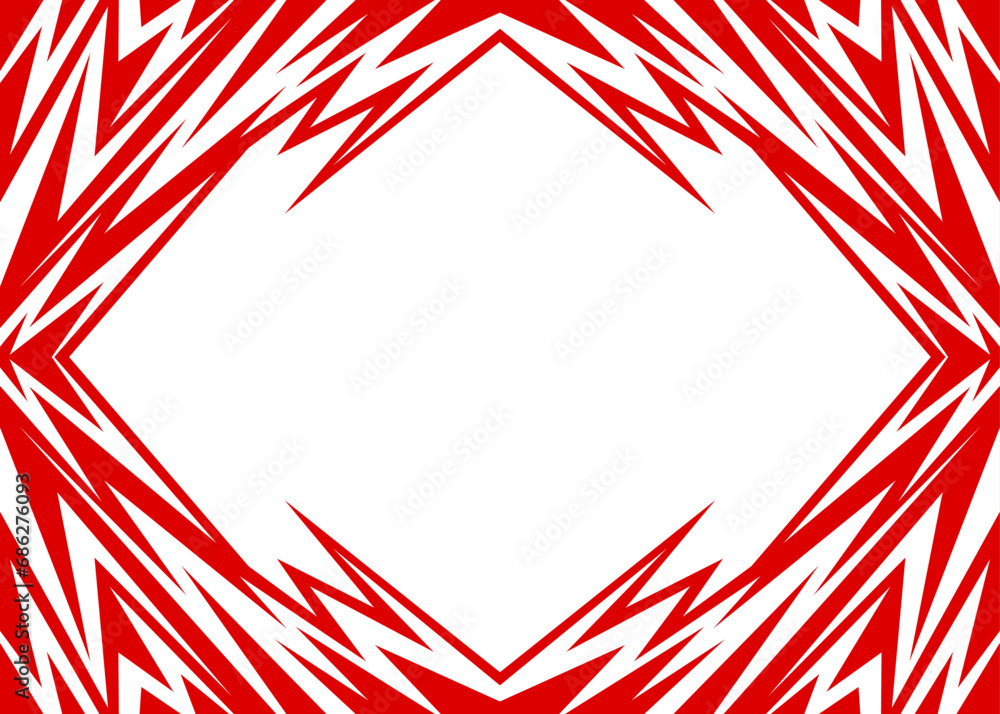Poster abstract framed background with jagged spike line pattern and with some copy space area