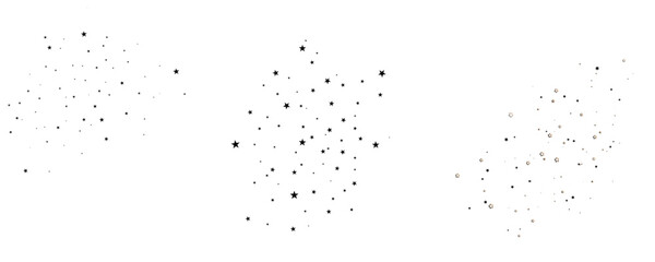 Shooting Star Black. Shooting star with an elegant star trail on a white background. Festive star sprinkles, powder. Vector png.	
