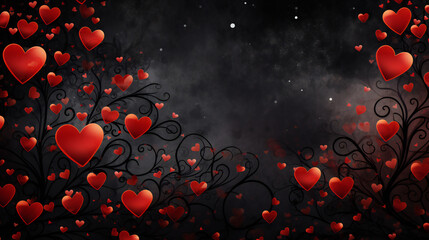 Beautiful background for a Valentine's Day card with red hearts.Creative Concept of Valentines day