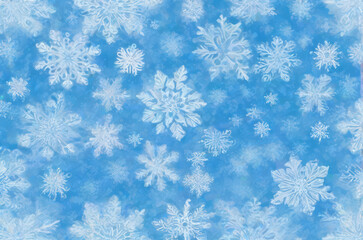 Fototapeta na wymiar Snow winter cold blue background