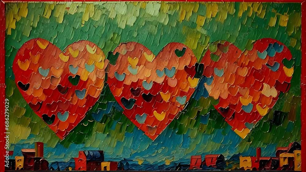 Poster bright background with hearts with space for text, multi-colored image with free copy space. concept