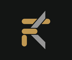 FK or KF initial logo vector template.