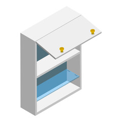 3D Isometric Flat  Set of Kitchen Cabinets. Item 4