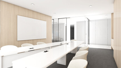 Company hallways and meeting rooms,3d rendering