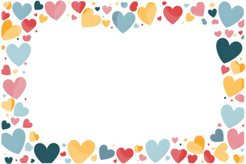 Obraz premium Valentine's Day background with hearts frame in flat style.