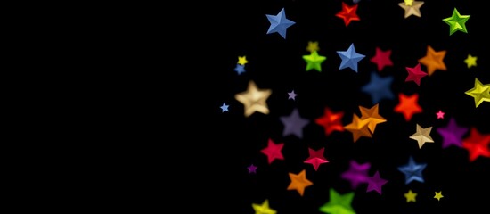 XMAS stars background, sparkle lights confetti falling. magic shining Flying christmas stars on night  - colourful