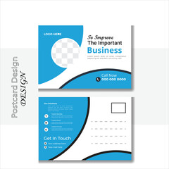 Creative business postcard template. amazing and modern postcard design, stylish corporate postcard design layout vector.