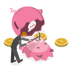 3D Isometric Flat  Illustration of Money And Finances. Item 3