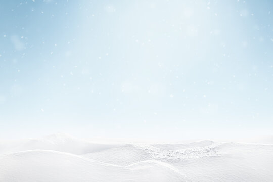 winter background with snowdrifts, sunlight and copy space