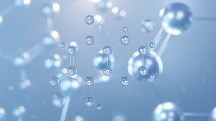 broxyquinoline molecular structure 3d, flat model, antiprotozoal agent, structural chemical formula view from a microscope