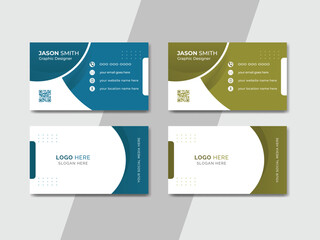 Professional business card design template, corporate personal profile identity