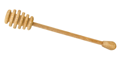 Honiglöffel aus Holz und Hintergrund transparent PNG cut out