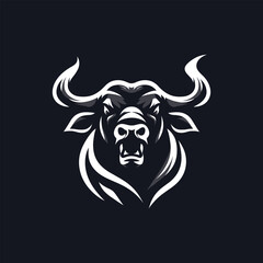 bull head vector. Angry Bull Logo. Minimalistic Bull logo 