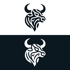 Abstract bull logo. Modern logo. Creative bull logo
