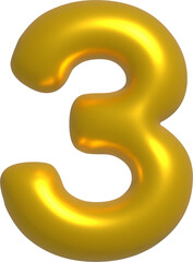Fototapeta premium Gold number 3