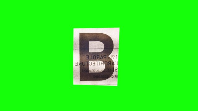 Uppercase B Letter in Paper Cut Letter. Ransom Letter style. Magazine Cut Outs. Dynamic Scrolling loop.