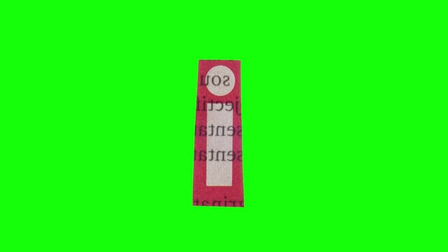 Lowercase I Letter in Paper Cut Letter. Ransom Letter style. Magazine Cut Outs. Dynamic Scrolling loop.