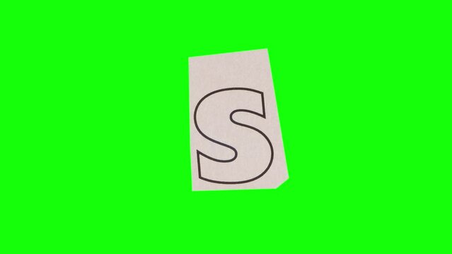 Lowercase S Letter in Paper Cut Letter. Ransom Letter style. Magazine Cut Outs. Dynamic Scrolling loop.