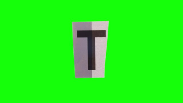 Uppercase T Letter in Paper Cut Letter. Ransom Letter style. Magazine Cut Outs. Dynamic Scrolling loop.