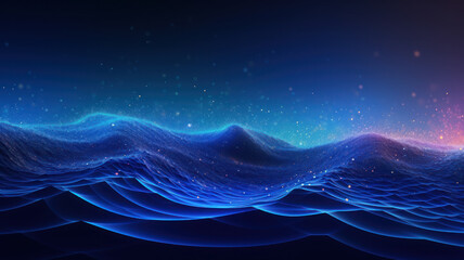 Fototapeta na wymiar Blue Futuristic Data Wave Background