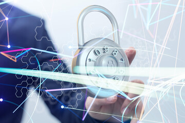 Information technology protected with firewall, secure access and encryption against cyber