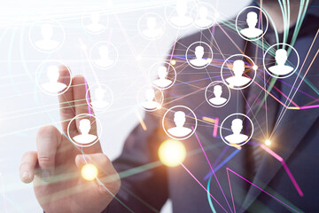 Global network. Blockchain. 3D illustration. Neural networks and artificial intelligence. Abstract