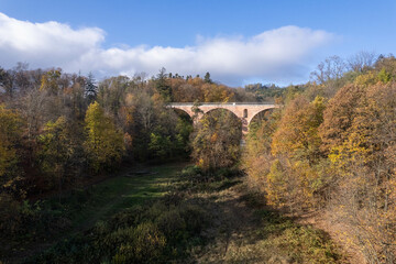 Southern Poland landscape, mountains, autumn, day, sun, sky, clouds, Klodzka Basin, dramatic and majestic scenery