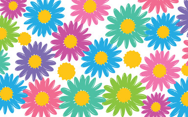 Flower seamless pattern, endless hand drawing floral textile pattern texture design