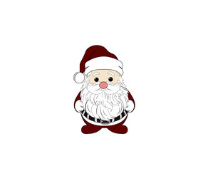 Vector illustration of cartoon santa claus isolated on white background