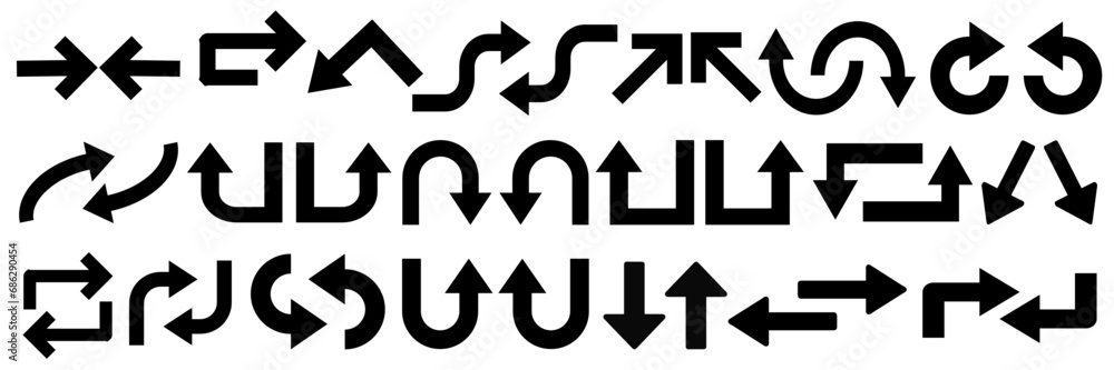 Poster abstract set of way direction arrow. way sign. road navigation arrows. driving direction mark, locat